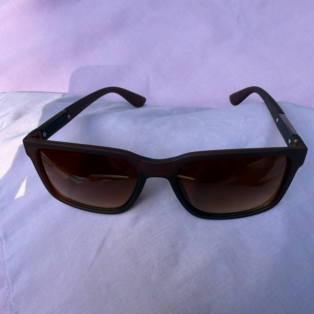 Brown Gradient Rectangular Sunglasses